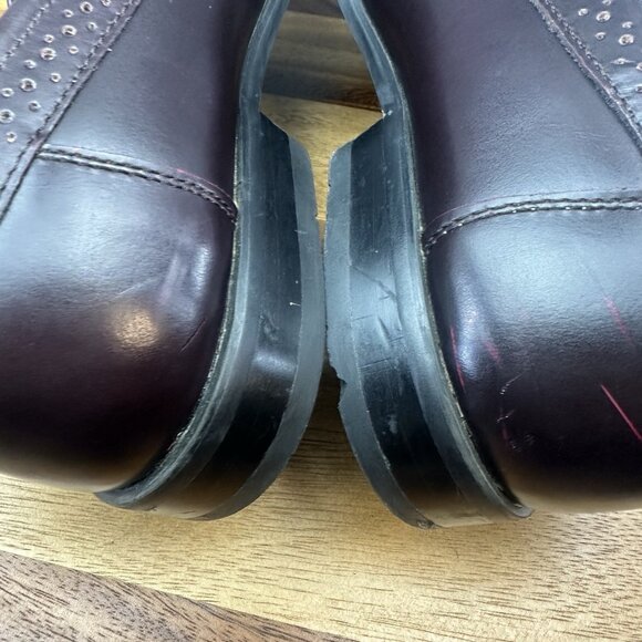 GH Bass & Co Grammer Loafers Dress Shoes Mens Size 12W Wide Burgundy Leather - Picture 8 of 10